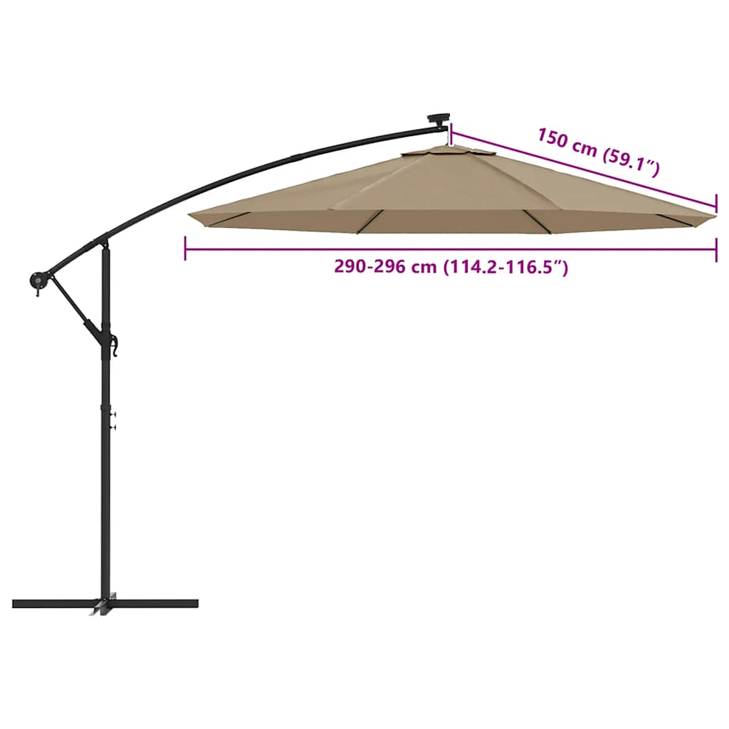 Pakaitinis audinys gembiniam skėčiui, taupe spalvos, 300cm