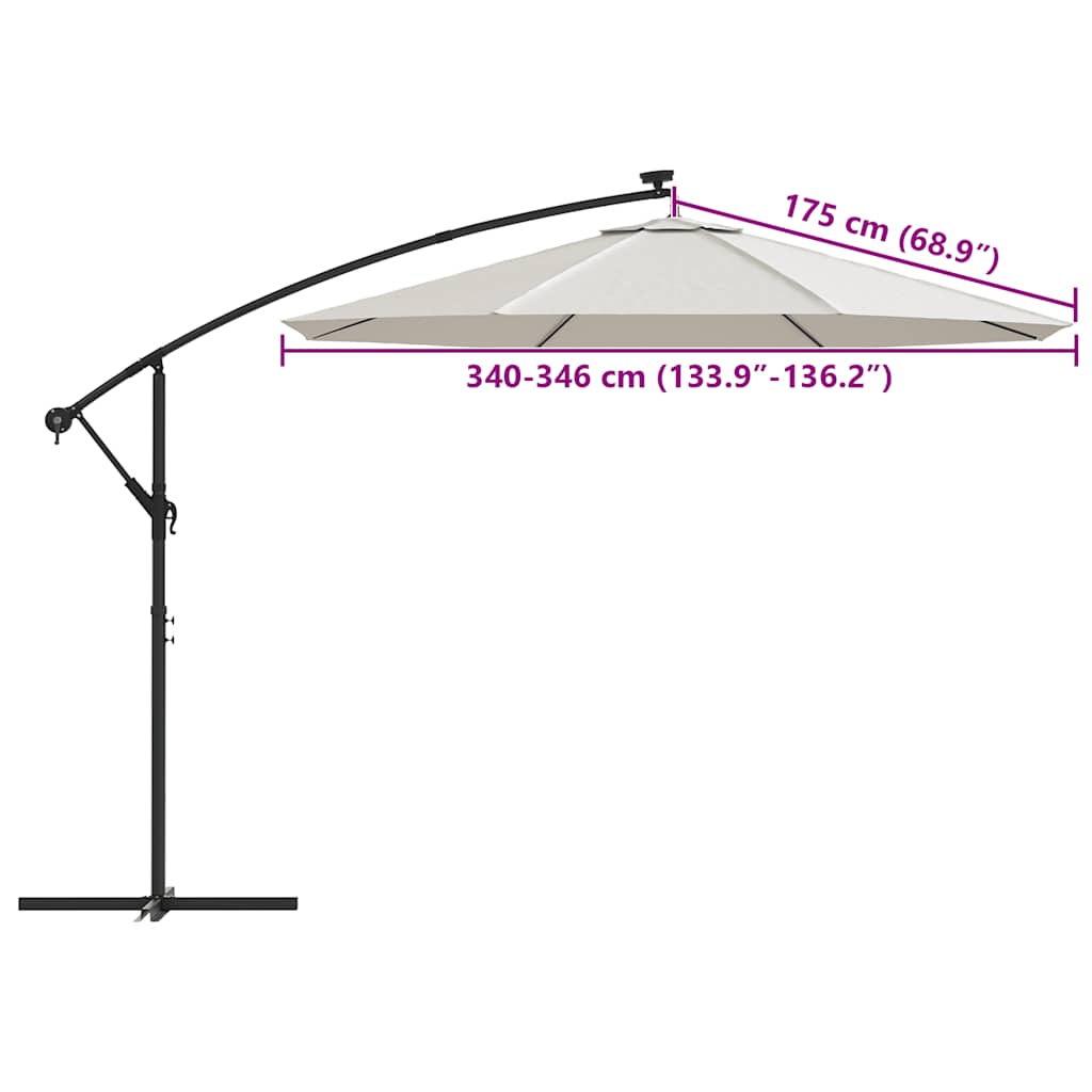 Pakaitinis audinys gembiniam skėčiui, smėlio baltas, 350cm