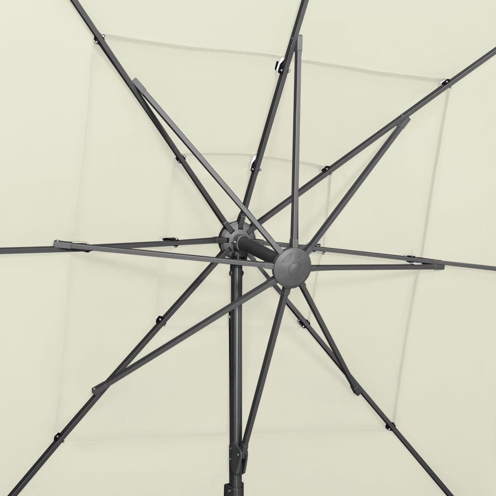 Skėtis su aliuminio stulpu, 250x250cm, 4 aukščių
