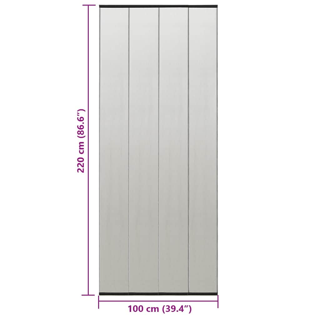 Durų tinklelis nuo vabzdžių, juodas, 100x220cm, poliesteris