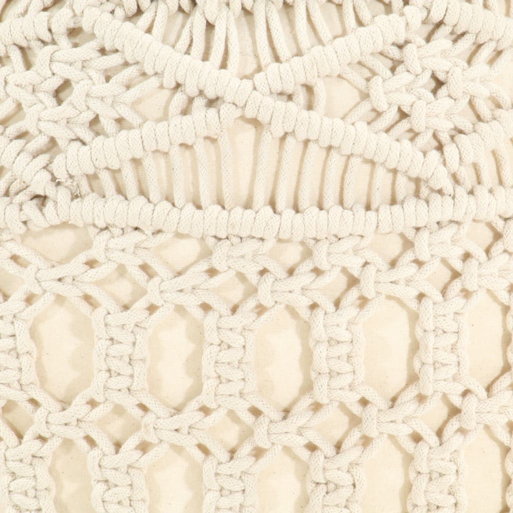 Pufas, 45x30cm, medvilnė, makrama dizaino, rankų darbo