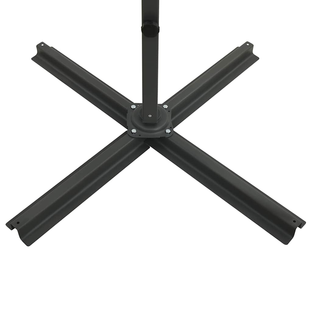 Gembinis skėtis su stulpu ir LED lemputėmis, raudonas, 250cm
