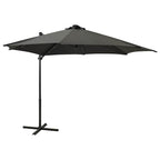 Gembinis skėtis su stulpu ir LED lemputėmis, antracito, 300cm