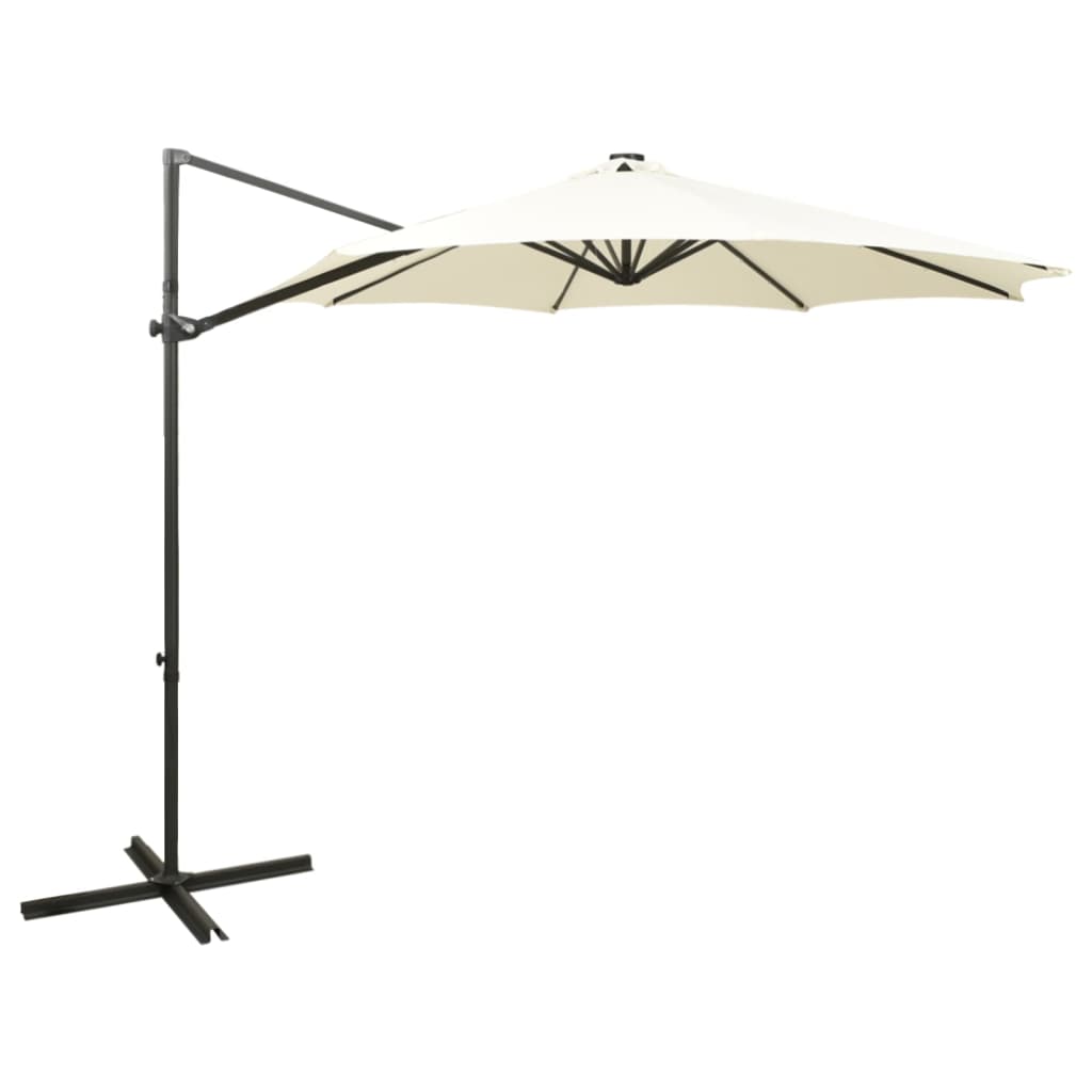 Gembinis skėtis su stulpu ir LED lemputėmis, 300cm