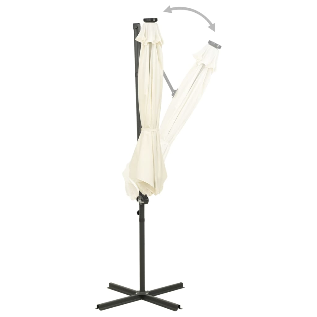 Gembinis skėtis su stulpu ir LED lemputėmis, 300cm