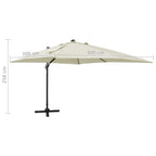 Gembinis skėtis su stulpu ir LED lemputėmis, 300cm