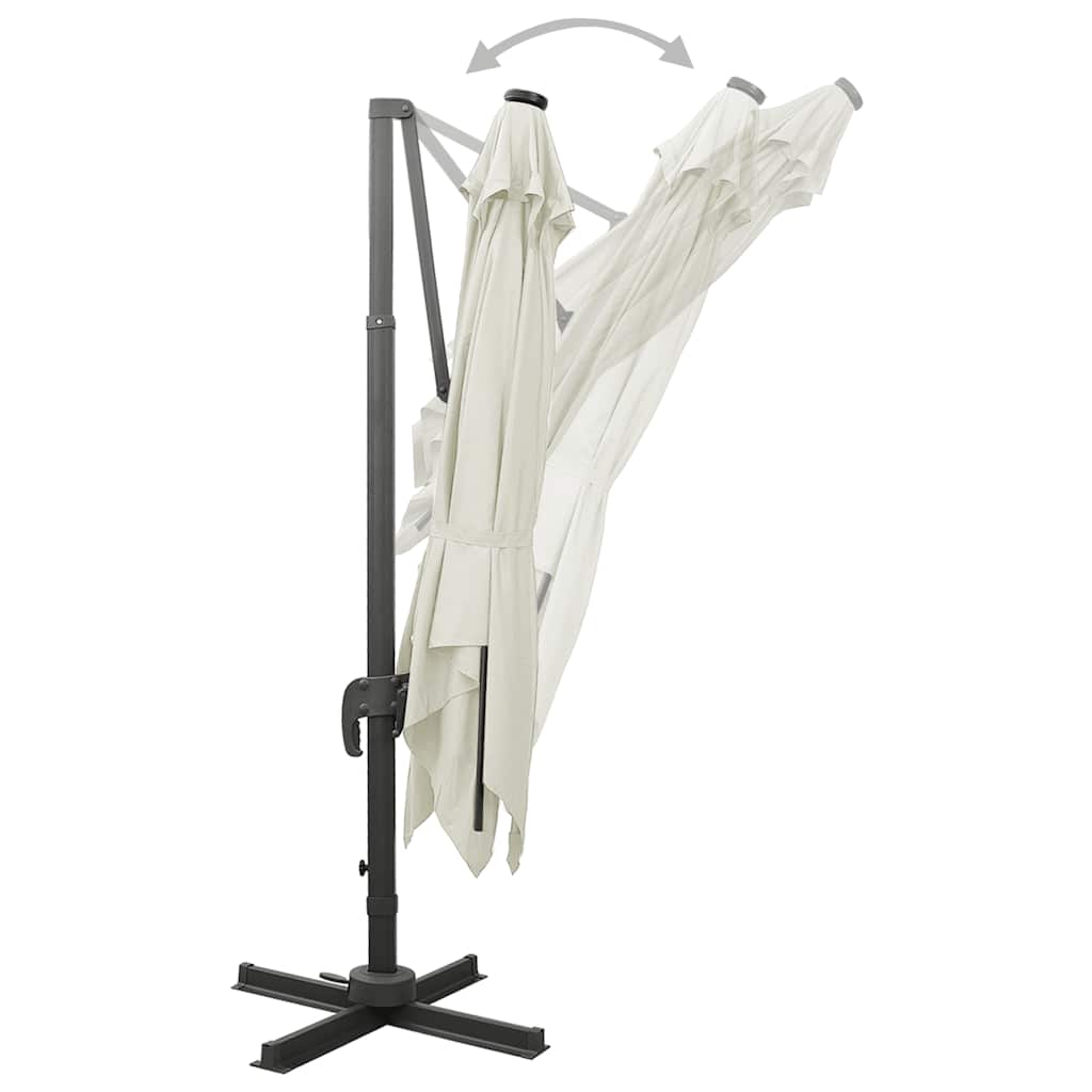 Gembinis skėtis su stulpu ir LED lemputėmis, 300cm