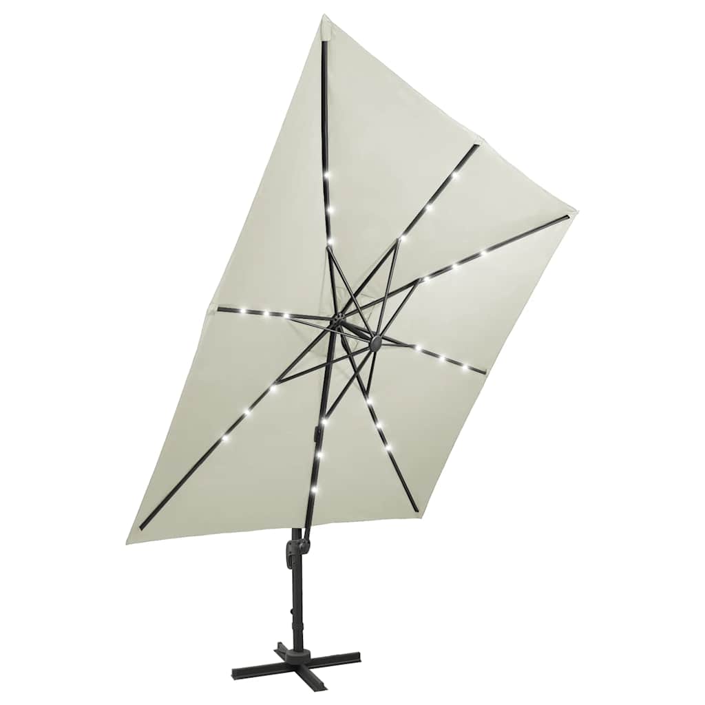 Gembinis skėtis su stulpu ir LED lemputėmis, 300cm