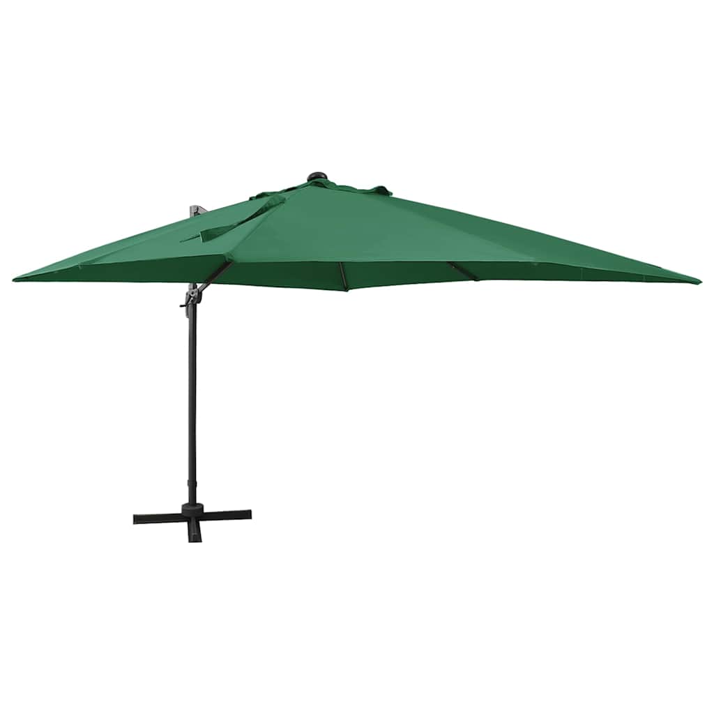 Gembinis skėtis su stulpu ir LED lemputėmis, smėlio, 300cm