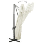 Konsolinis sodo skėtis su dvigubu viršumi, smėlio spalvos, 400x300 cm