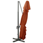 Konsolinis sodo skėtis su dvigubu viršumi, terakotos spalvos, 400x300 cm