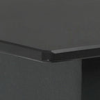 Sodo valgomojo stalas, juodas, 80x80x74cm, plienas ir stiklas