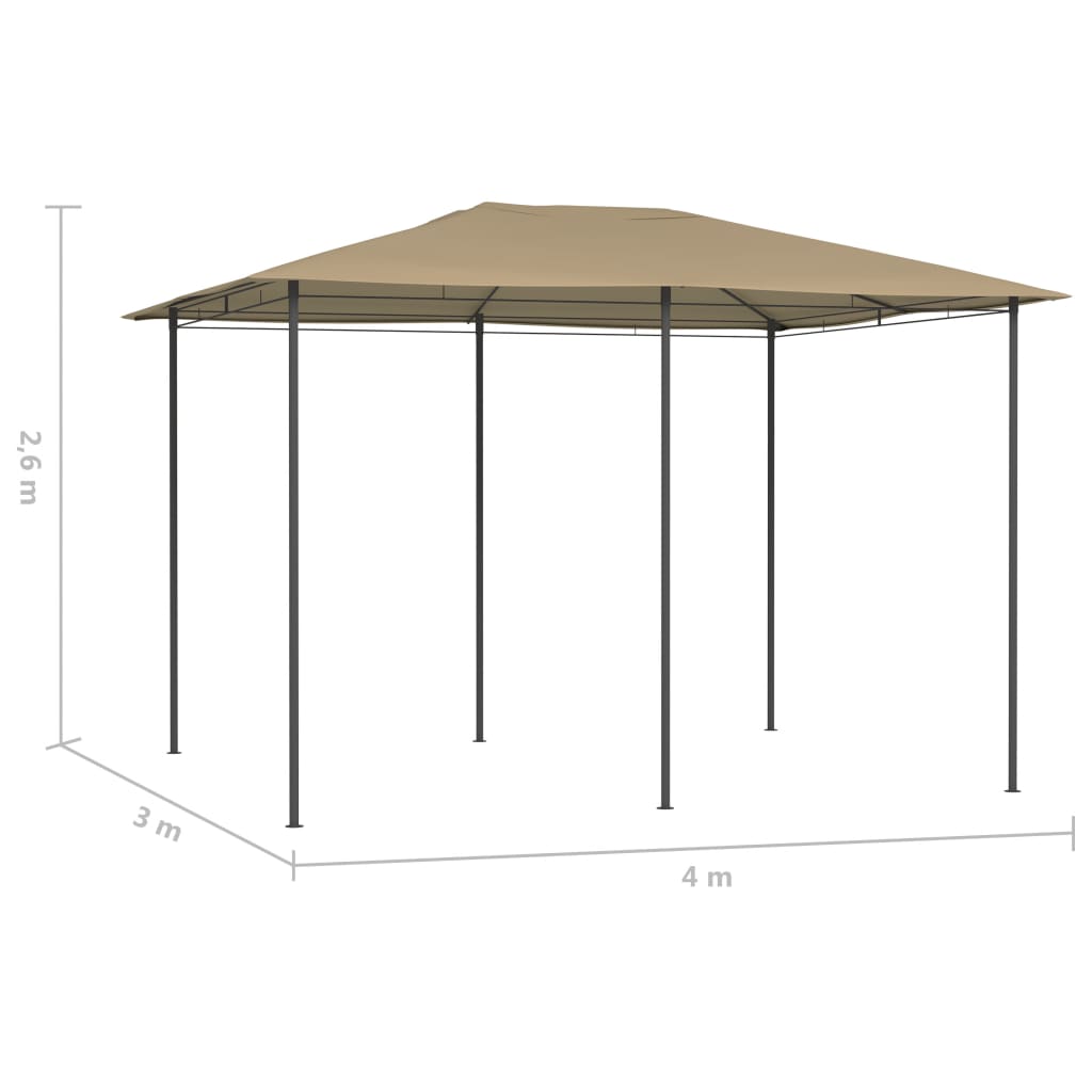Pavėsinė, kreminės spalvos, 3x4x2,6m, 160g/m²