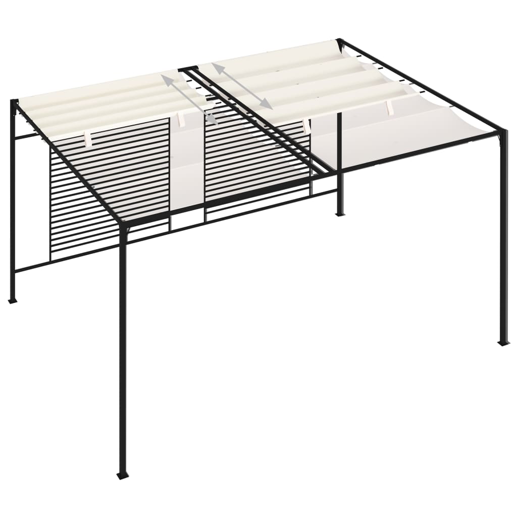 Pavėsinė su įtraukiamu stogu, kreminė, 3x4x2,3m, 180g/m²
