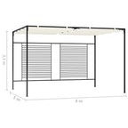 Pavėsinė su įtraukiamu stogu, kreminė, 3x4x2,3m, 180g/m²