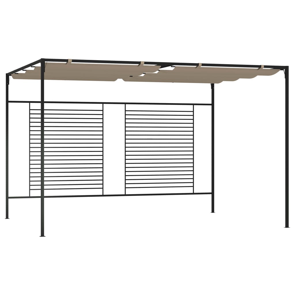 Pavėsinė su įtraukiamu stogu, kreminė, 3x4x2,3m, 180g/m²