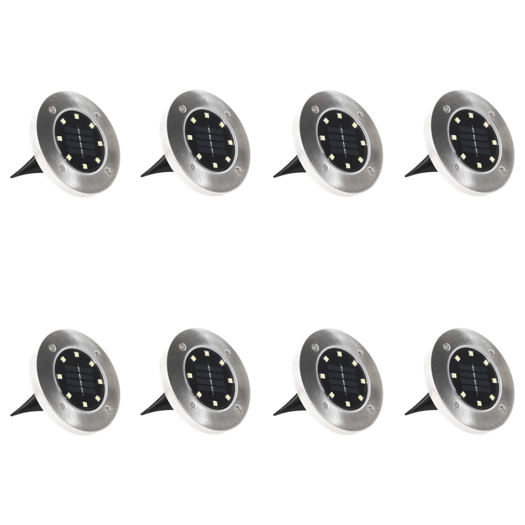 vidaXL Saulės energija įkraunami LED šviestuvai, 8vnt., įvairių spalvų