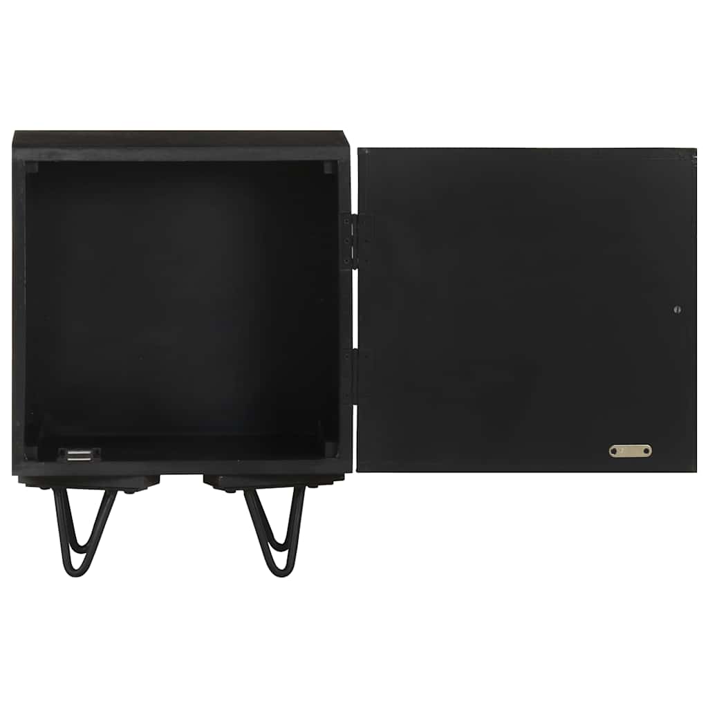 Naktinė spintelė su žalvariniu priekiu, 40x30x50cm, mango