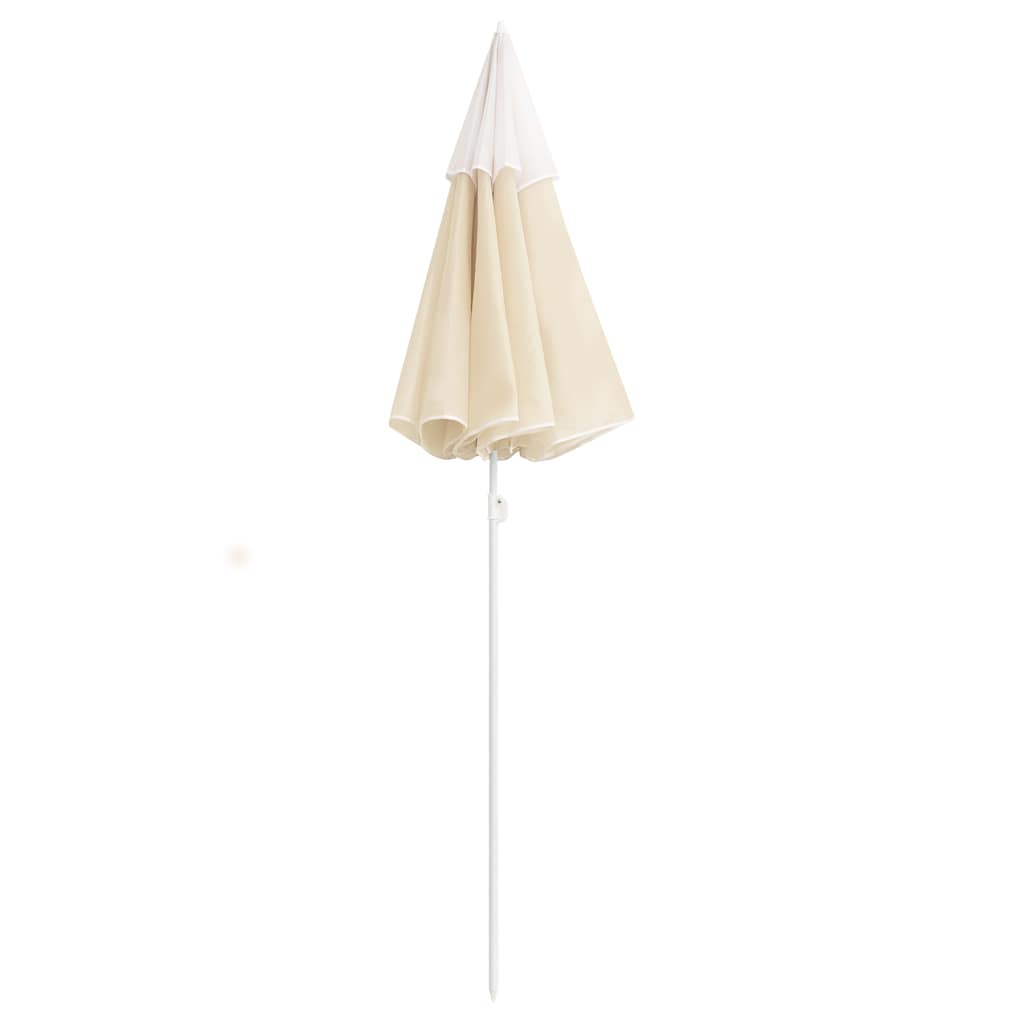 Sodo skėtis nuo saulės su plieniniu stulpu, smėlio, 180cm
