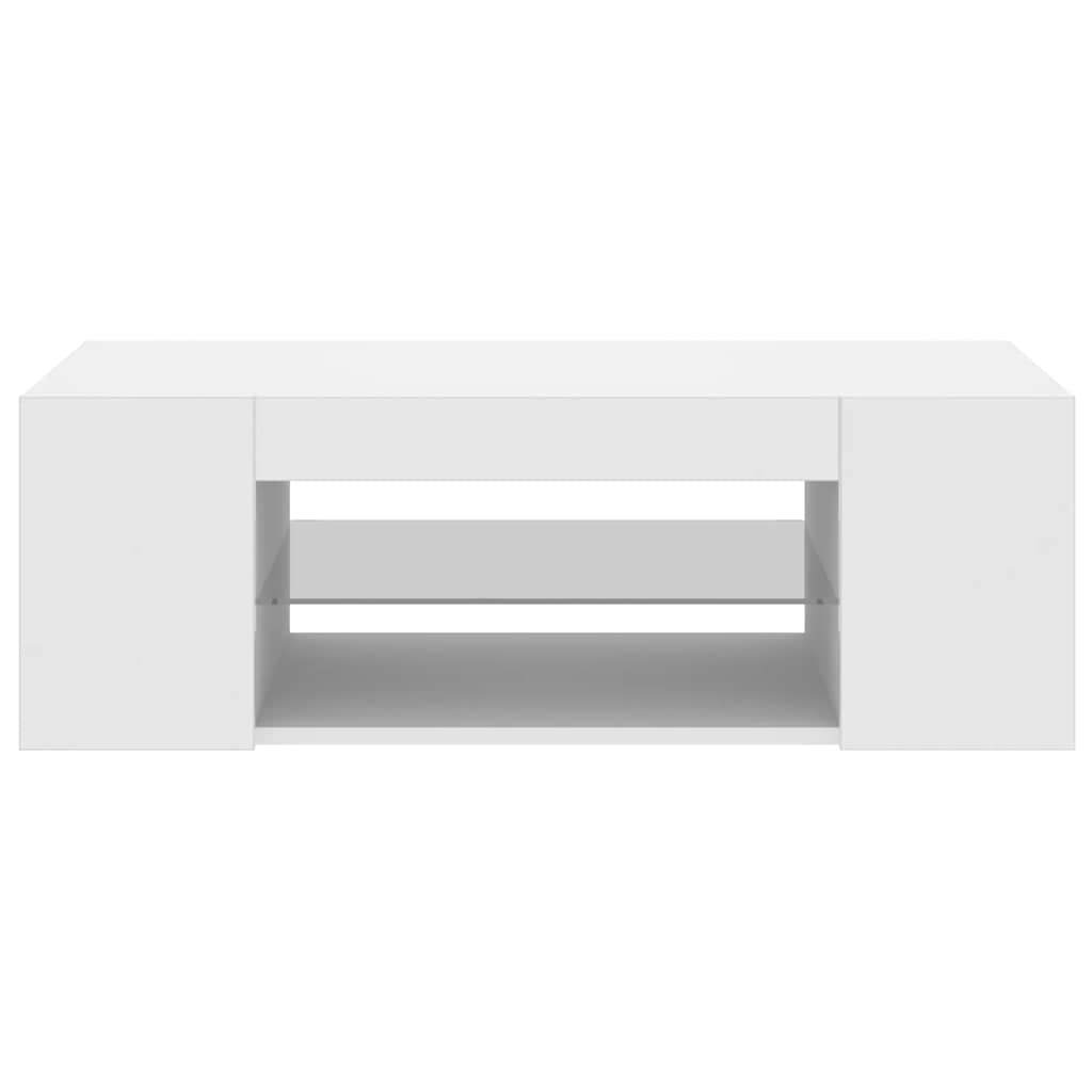 Televizoriaus spintelė su LED apšvietimu, balta, 90x39x30cm