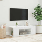 Televizoriaus spintelė su LED apšvietimu, balta, 90x39x30cm