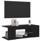 Televizoriaus spintelė su LED apšvietimu, juoda, 90x39x30cm
