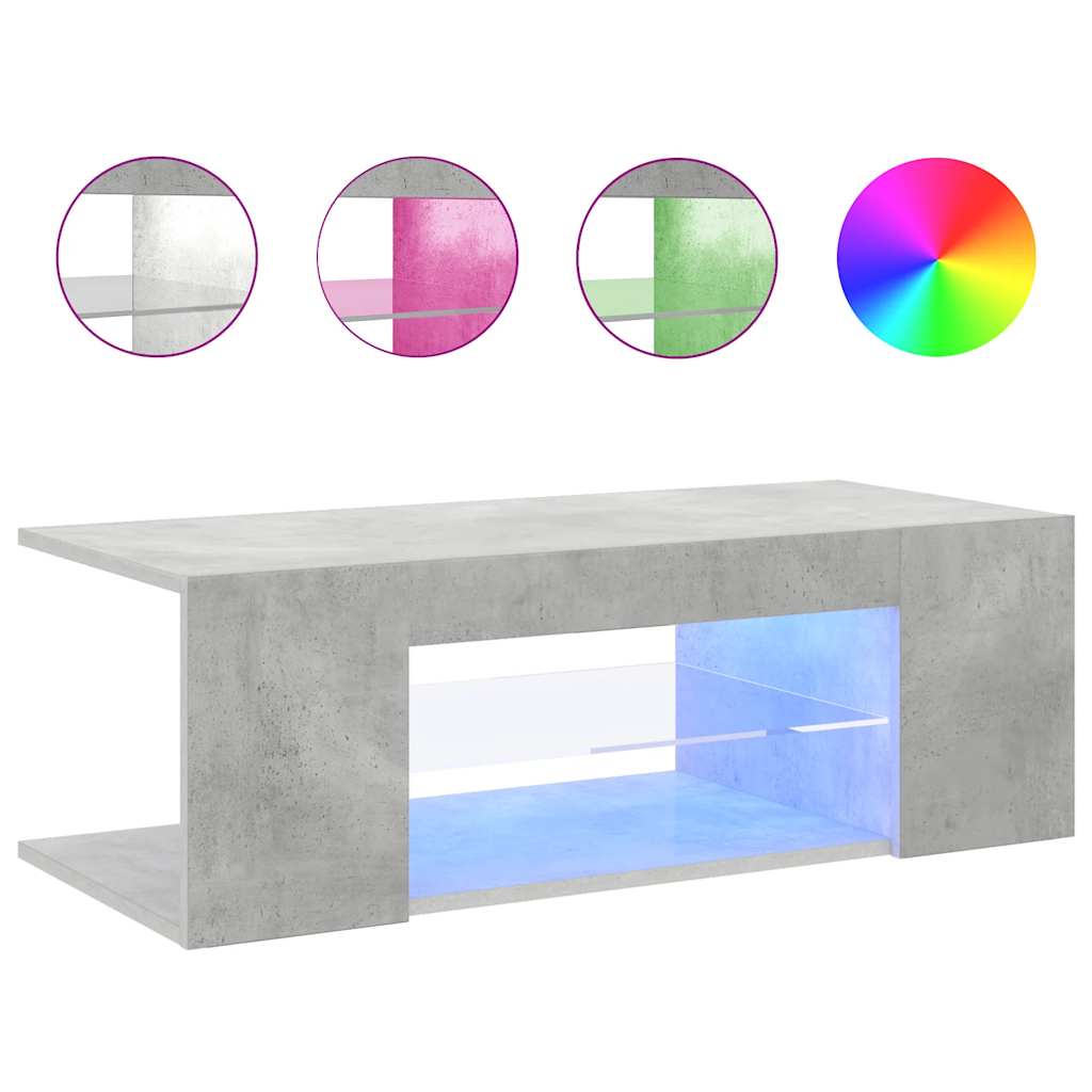 Tv spintelė su LED apšvietimu, betono pilka, 90x39x30cm