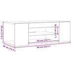 TV spintelė su LED apšvietimu, blizgi balta, 90x39x30cm