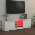 TV spintelė su LED apšvietimu, baltos spalvos, 120x30x36cm