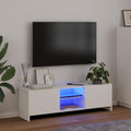 TV spintelė su LED apšvietimu, baltos spalvos, 120x30x36cm