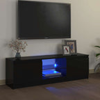 TV spintelė su LED apšvietimu, juodos spalvos, 120x30x36cm