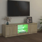 TV spintelė su LED apšvietimu, ąžuolo spalvos, 120x30x36cm