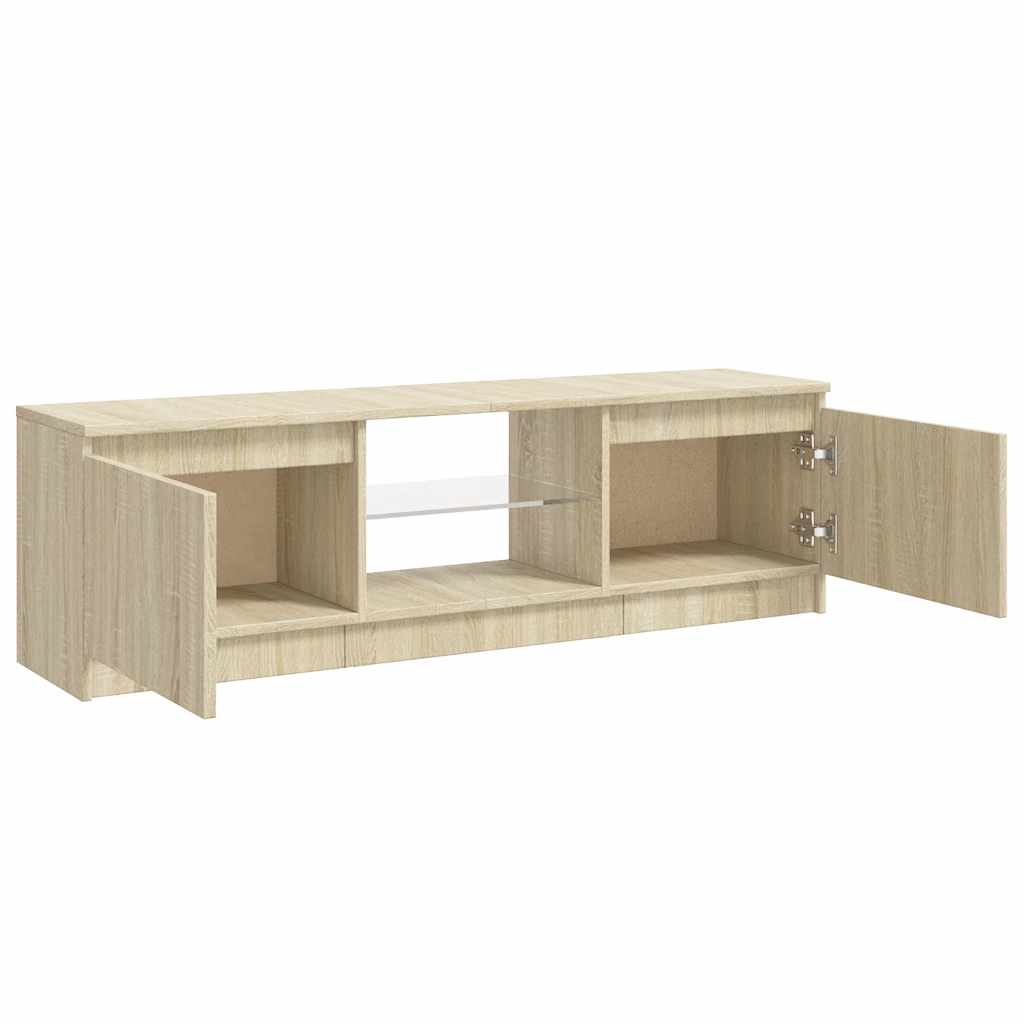 TV spintelė su LED apšvietimu, ąžuolo spalvos, 120x30x36cm