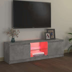 TV spintelė su LED apšvietimu, betono pilka, 120x30x36cm