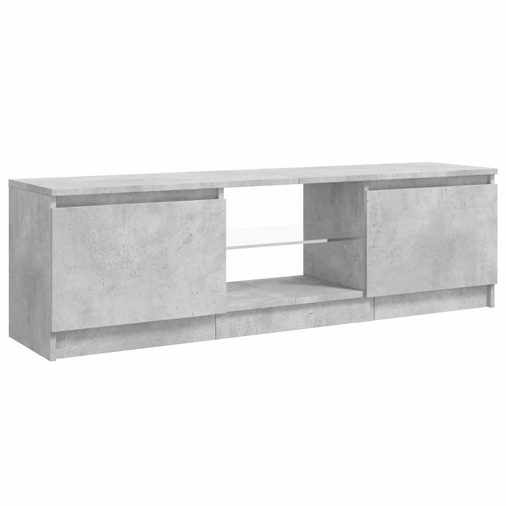 TV spintelė su LED apšvietimu, betono pilka, 120x30x36cm