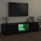 Televizoriaus spintelė su LED apšvietimu, juoda, 140x40x36cm