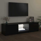 Televizoriaus spintelė su LED apšvietimu, juoda, 140x40x36cm