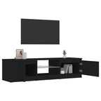 Televizoriaus spintelė su LED apšvietimu, juoda, 140x40x36cm
