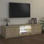 Televizoriaus spintelė su LED apšvietimu, ąžuolo, 140x40x36cm