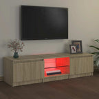 Televizoriaus spintelė su LED apšvietimu, ąžuolo, 140x40x36cm
