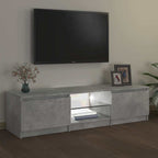 Televizoriaus spintelė su LED, betono pilka, 140x40x36cm