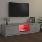 Televizoriaus spintelė su LED, betono pilka, 140x40x36cm
