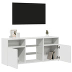 Televizoriaus spintelė su LED apšvietimu, balta, 120x30x50cm