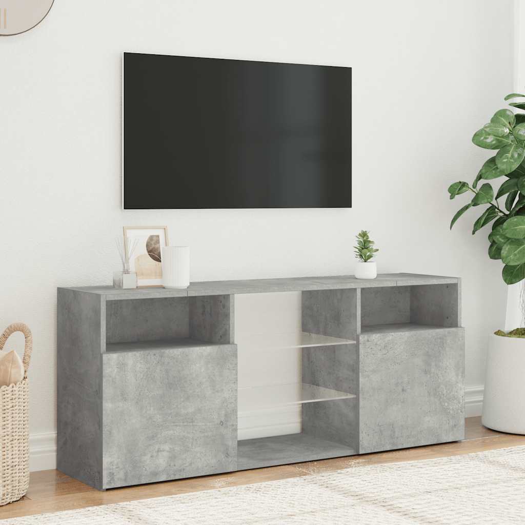 Televizoriaus spintelė su LED, betono pilka, 120x30x50cm