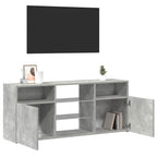 Televizoriaus spintelė su LED, betono pilka, 120x30x50cm
