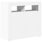Šoninė spintelė su LED apšvietimu, baltos spalvos, 80x35x75cm