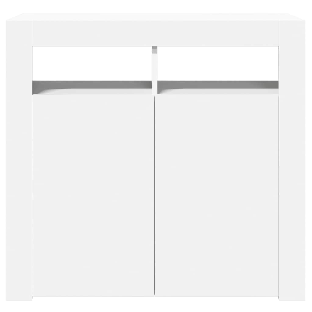 Šoninė spintelė su LED apšvietimu, baltos spalvos, 80x35x75cm