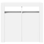 Šoninė spintelė su LED apšvietimu, baltos spalvos, 80x35x75cm