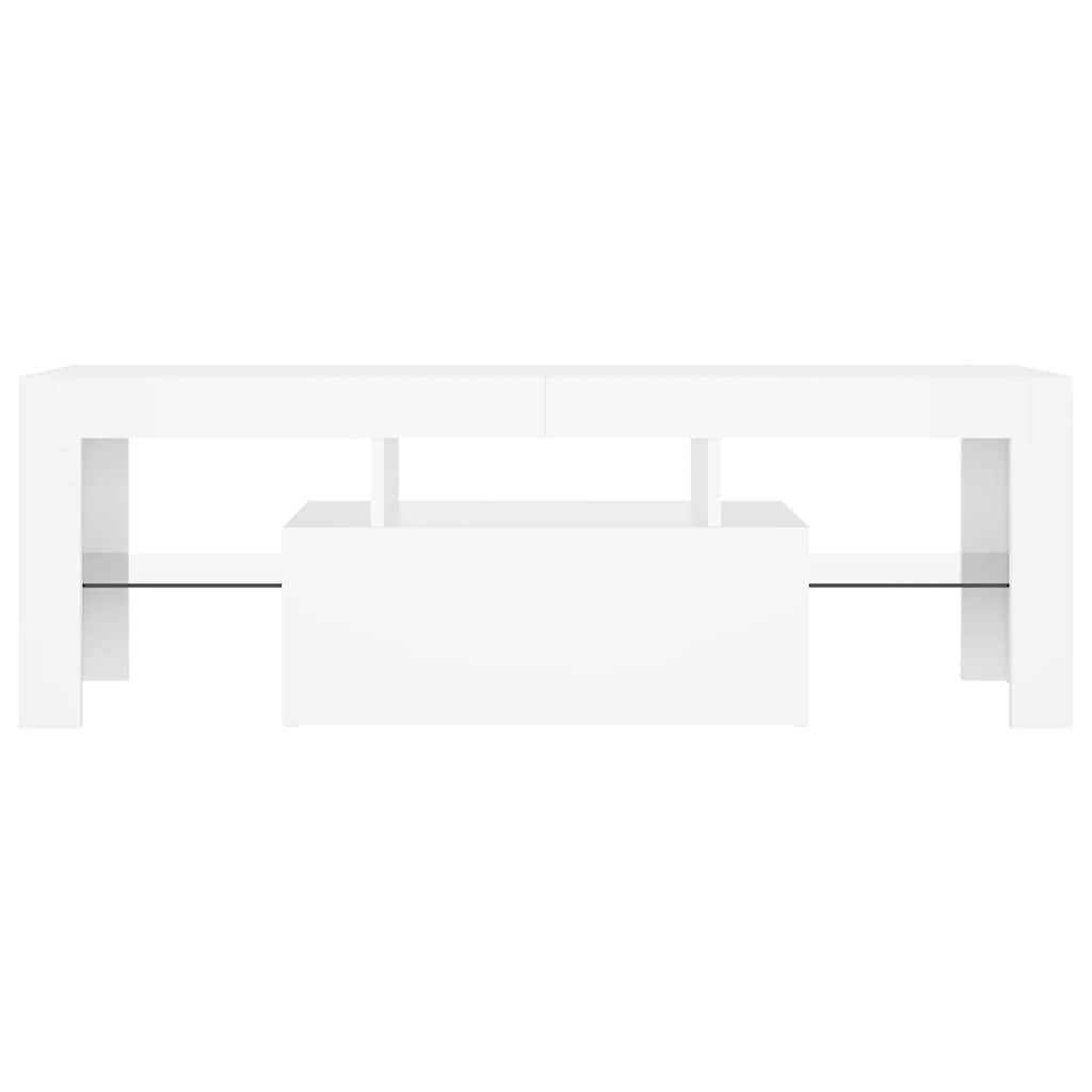 Televizoriaus spintelė su LED apšvietimu, balta, 120x35x40cm