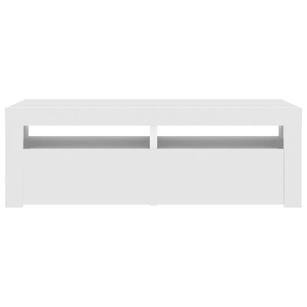 TV spintelė su LED apšvietimu, balta spalva, 120x35x40 cm
